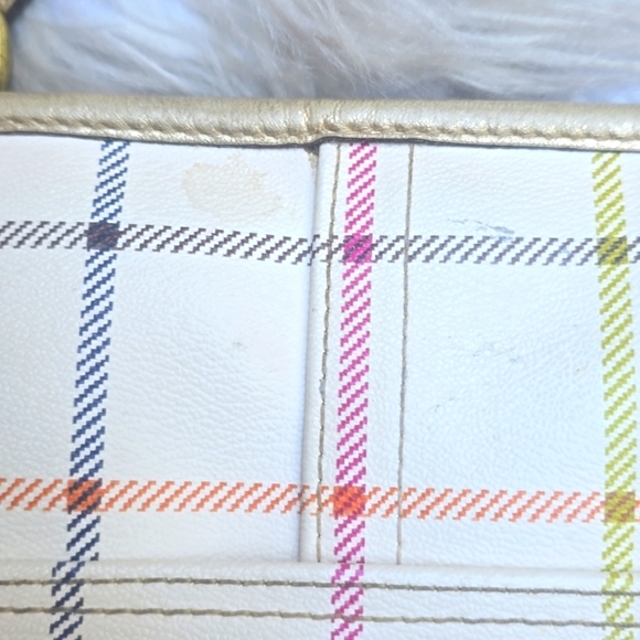 COACH WHITE PLAID HERITAGE TATTERSAL BAG PURSE TOTE No.K1173-F19174 - Picture 10 of 17